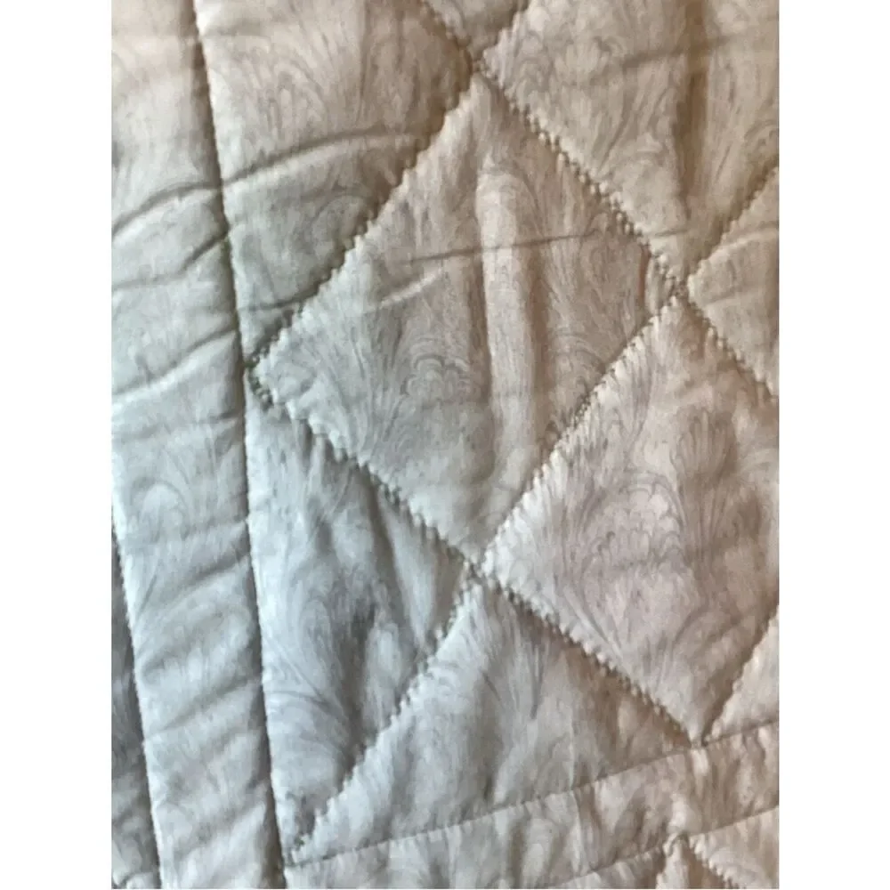 New without tags. Medley of Green Fabrics with White Borders Quilt